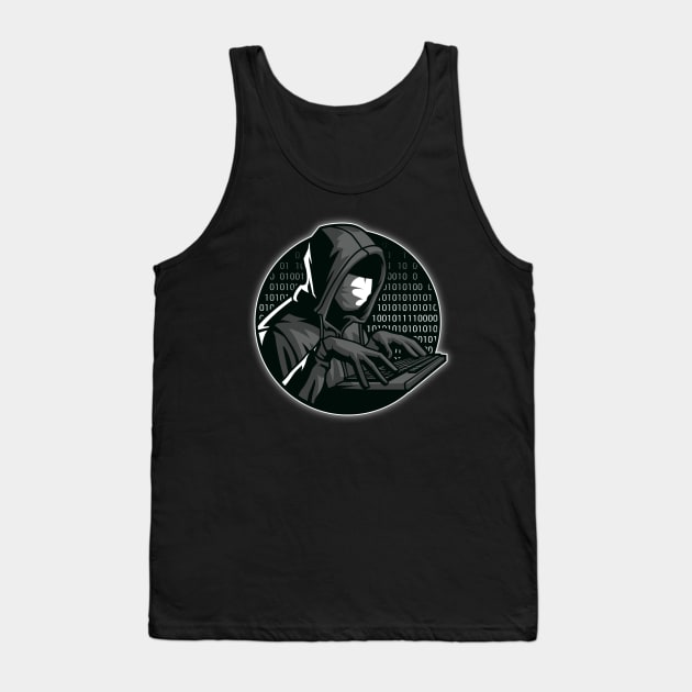 Hacker with Hoodie and Mask | Hacker Design Tank Top by leo-jess